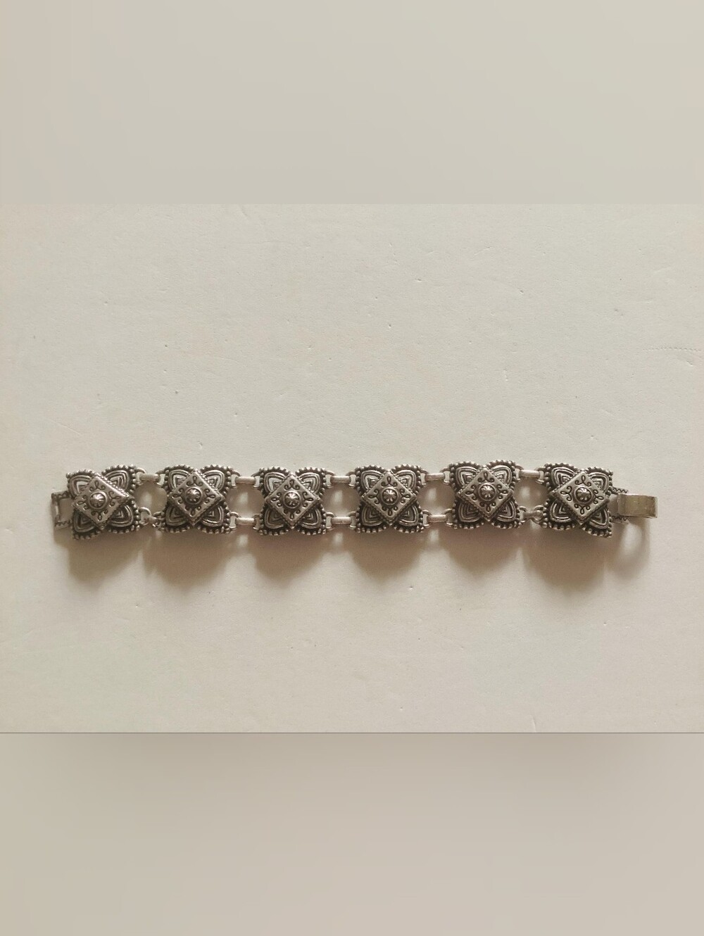 Vintage Brighton medallion panel link bracelet,